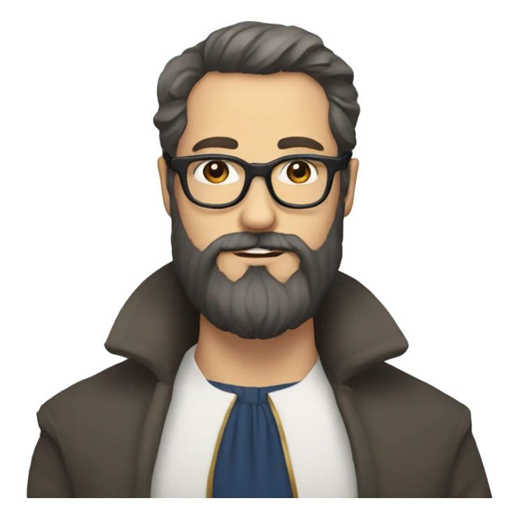 French Bearded person majestic with glasses sticker