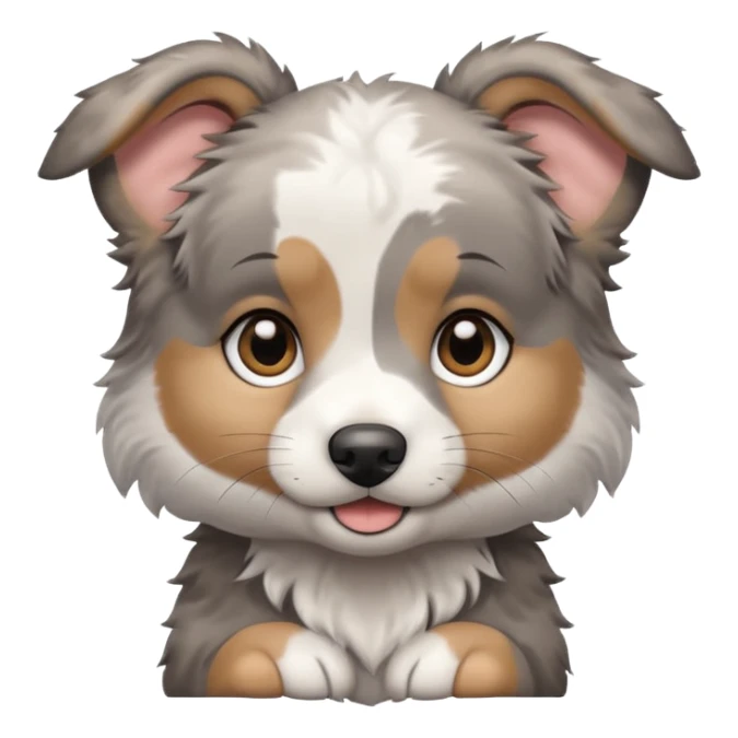 a playful merle and grey Aussie puppy sticker