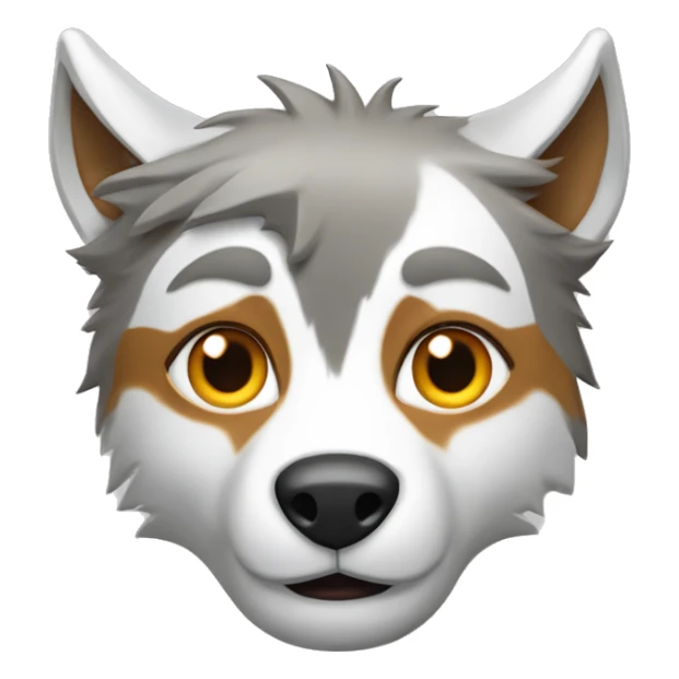 Loup blanc avec un loup roux sticker