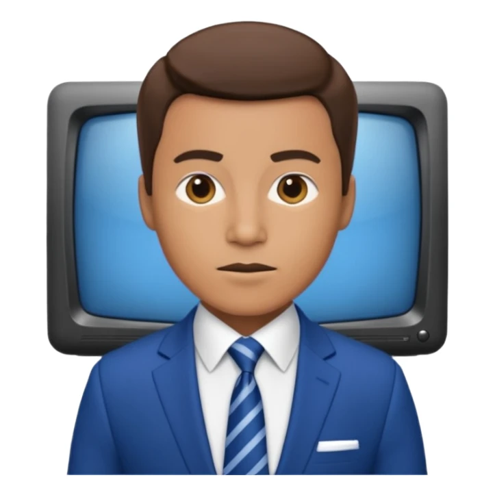 tv news moderator in blue suit sticker