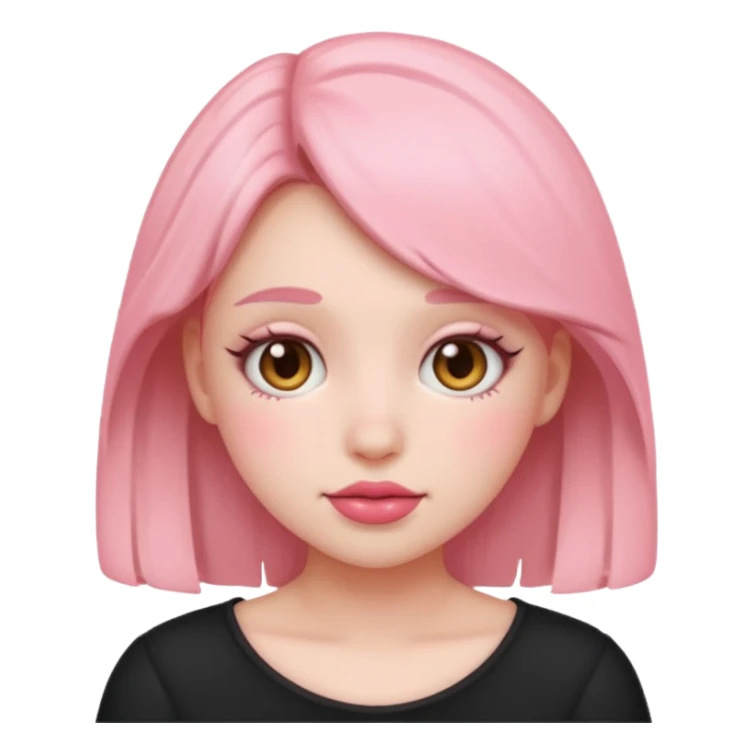 “Emoji girl, soft girl aesthetic, pink blush sticker