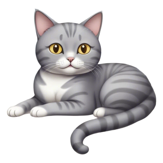 Grey cat relaxing on the balcony  sticker