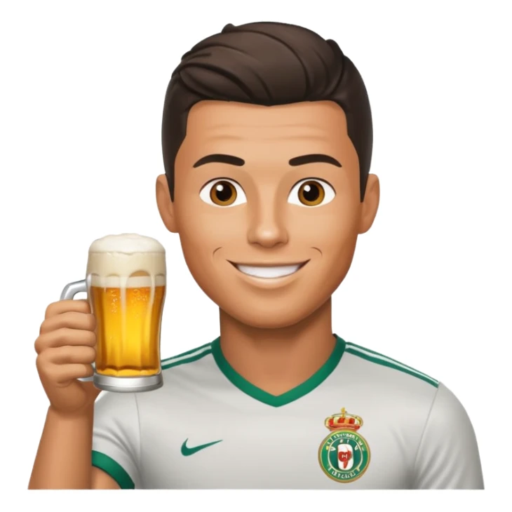 Cristiano Ronaldo en train de boire une bière sticker