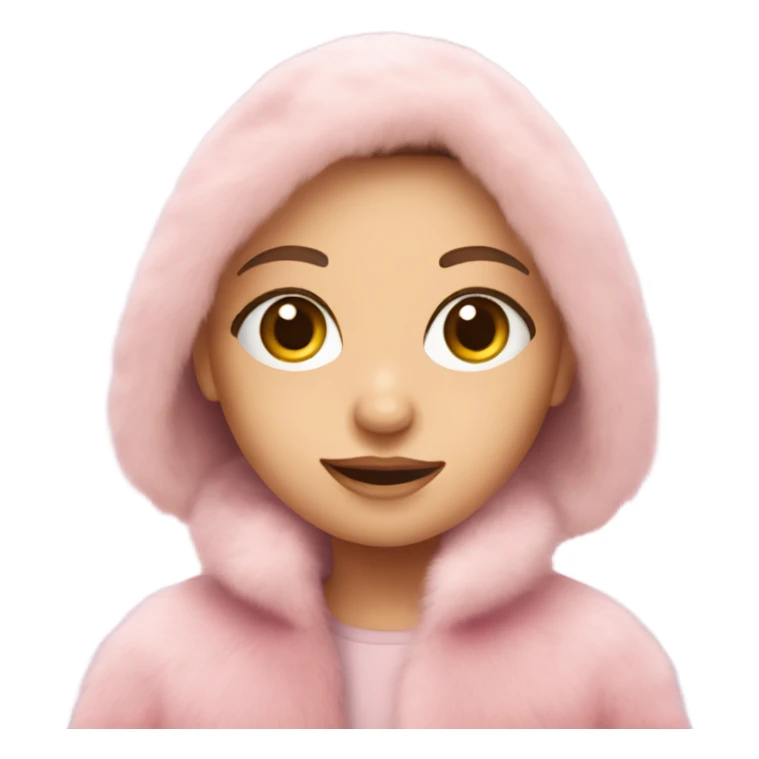 European girl in a pink fur coat sticker