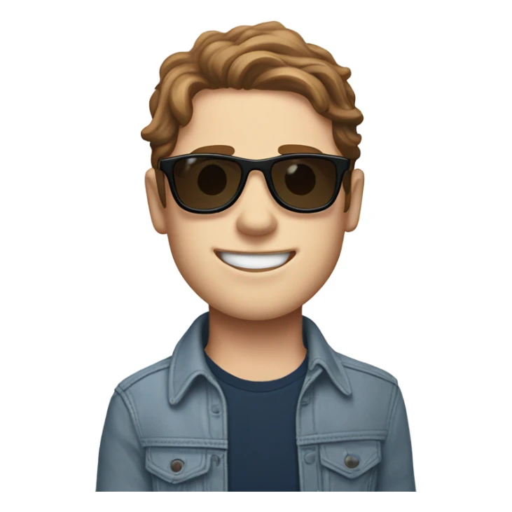 Evan hansen from dear Evan Hansen, with brown hair and sun glasses and a broken arm sticker