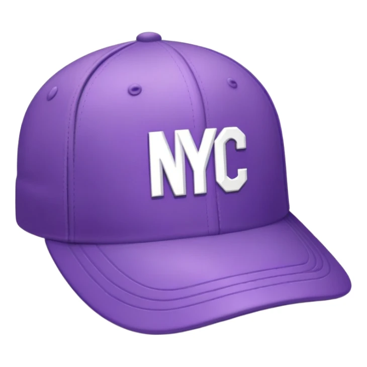 purple cap with a NYC logo on it sticker