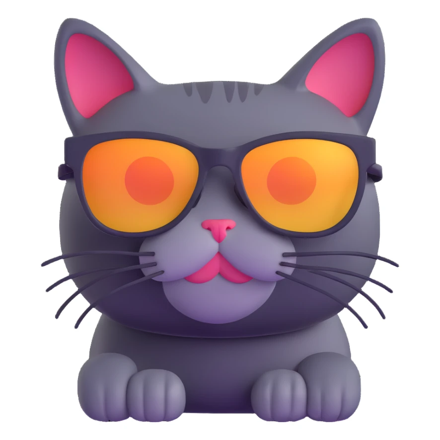 cat wearing sunglasses sticker