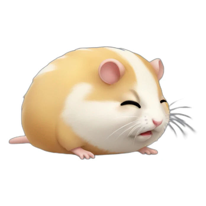 hamster with tumor in leg sad crying sleeping sticker