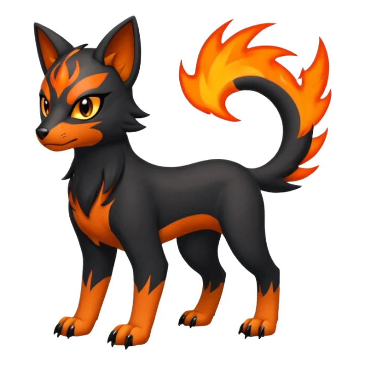 Houndour-Litten-Fakémon-hybrid-creature (full body)  sticker