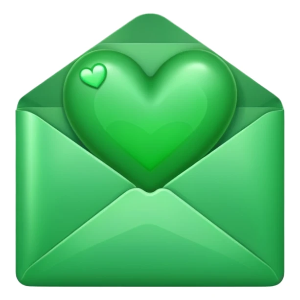 a letter sealed with a green heart, clear and simple sticker