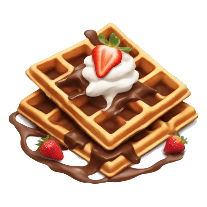 Aesthetic waffles with chocolate and strawberries  sticker