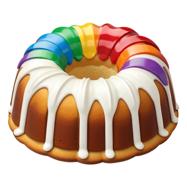 Bundt rainbow chip cake and just white frosting  sticker