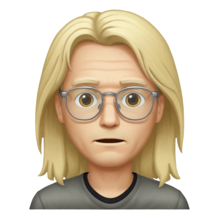 Guy with long blond heart and glasses dead  sticker