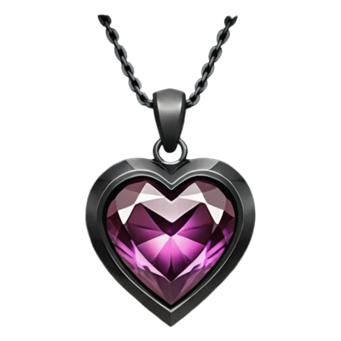 heart with a dark crystal pendant sticker