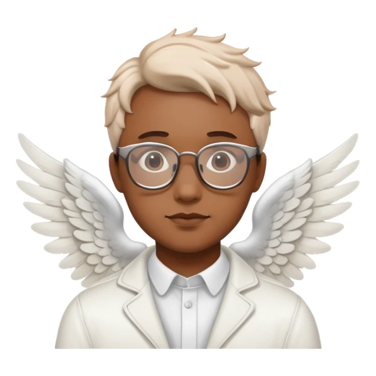 This person wearing his glasses with angel wings sticker