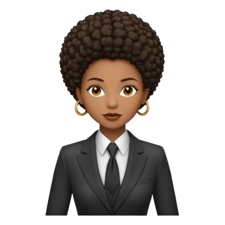 afro hair woman suit sticker