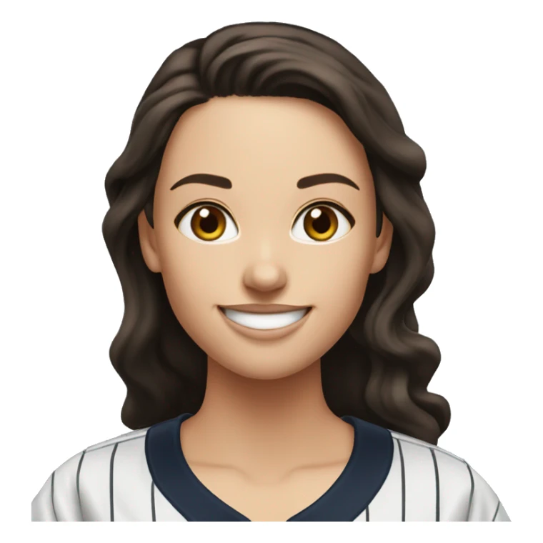 Smile brunette female Yankees  sticker