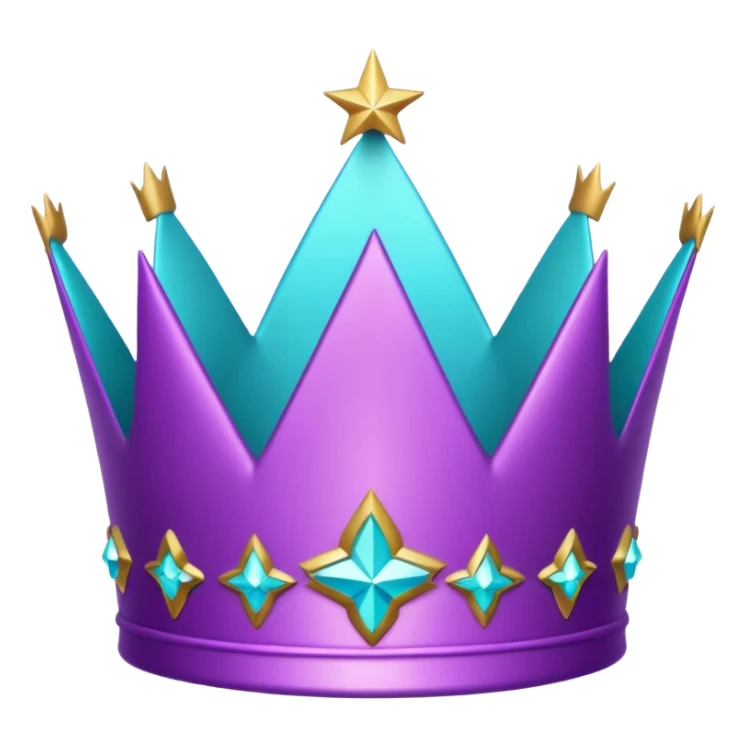 Feeling purple cian crown shine star glitter sticker