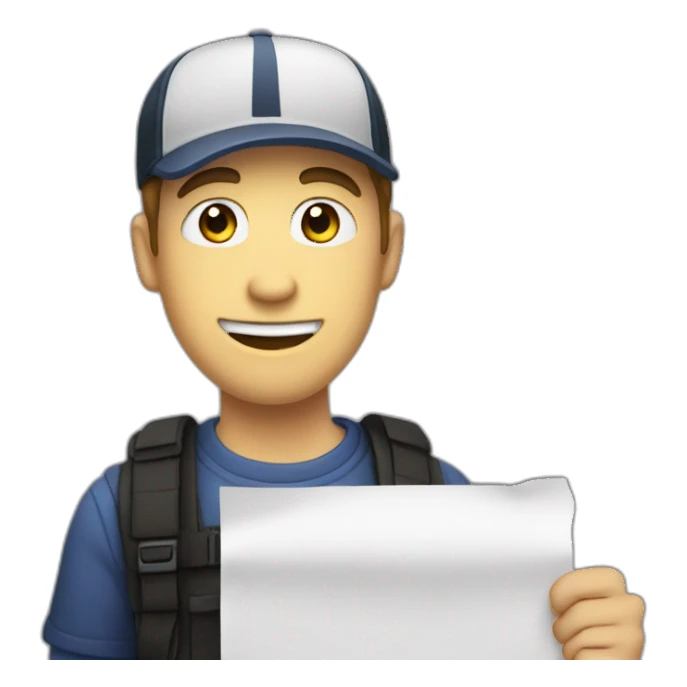 The image depicts a cartoon character dressed as Mrbeast, holding a blank piece of paper. The background is black. sticker