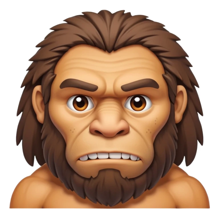 Neanderthal with very broad shoulders, muscular primitive human, strong caveman with prominent brow ridge sticker