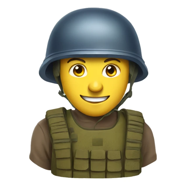 ukrainian soldier head in helmet smiling sticker