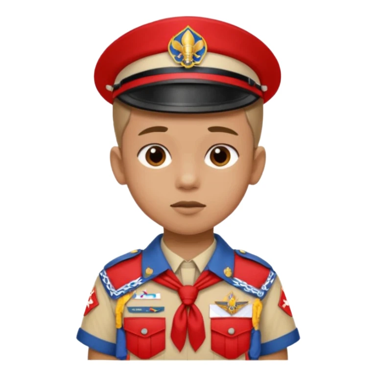 piluso de boyscout con detalles en rojo sticker