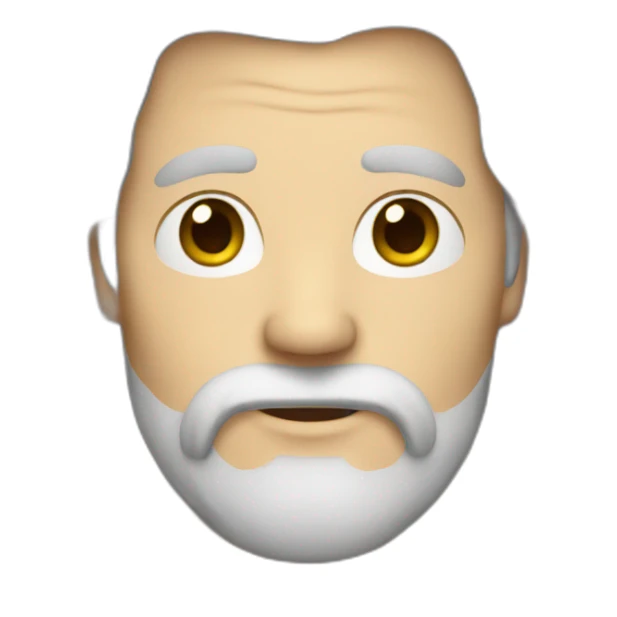 Man with long white hair, he has brown beard sticker