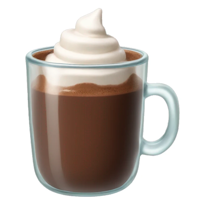 Realistic hot chocolate glass cup sticker