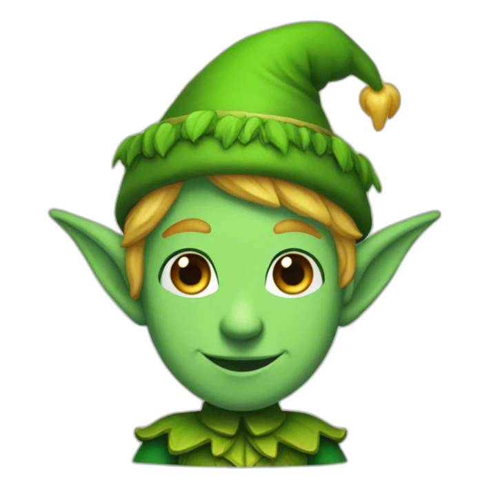 A green elf at the end of the raimbow sticker
