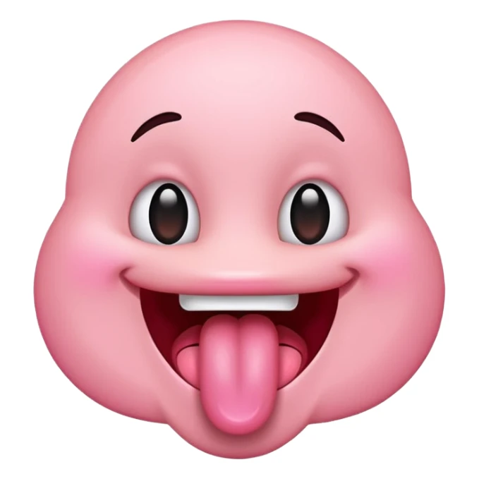 cute pink playful emoji sticking out tongue sticker