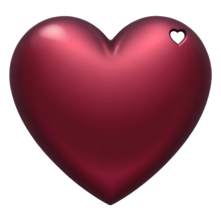 burgundy heart made out of metal sticker