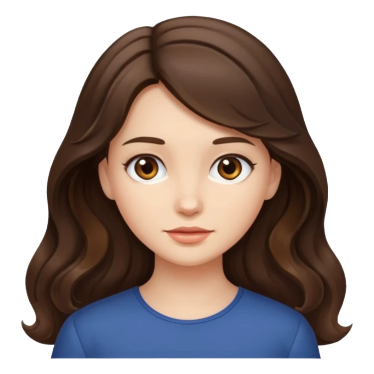 girl brunette long slightly wavy hair  sticker