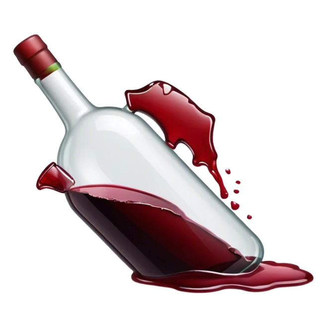 red wine broke glass bottle sticker