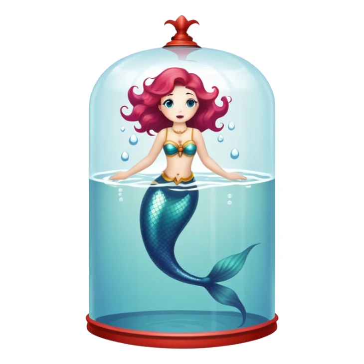 Vintage circus mermaid submerged in water tank sticker