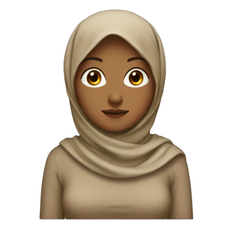 Back woman wearing a tan hijab sticker