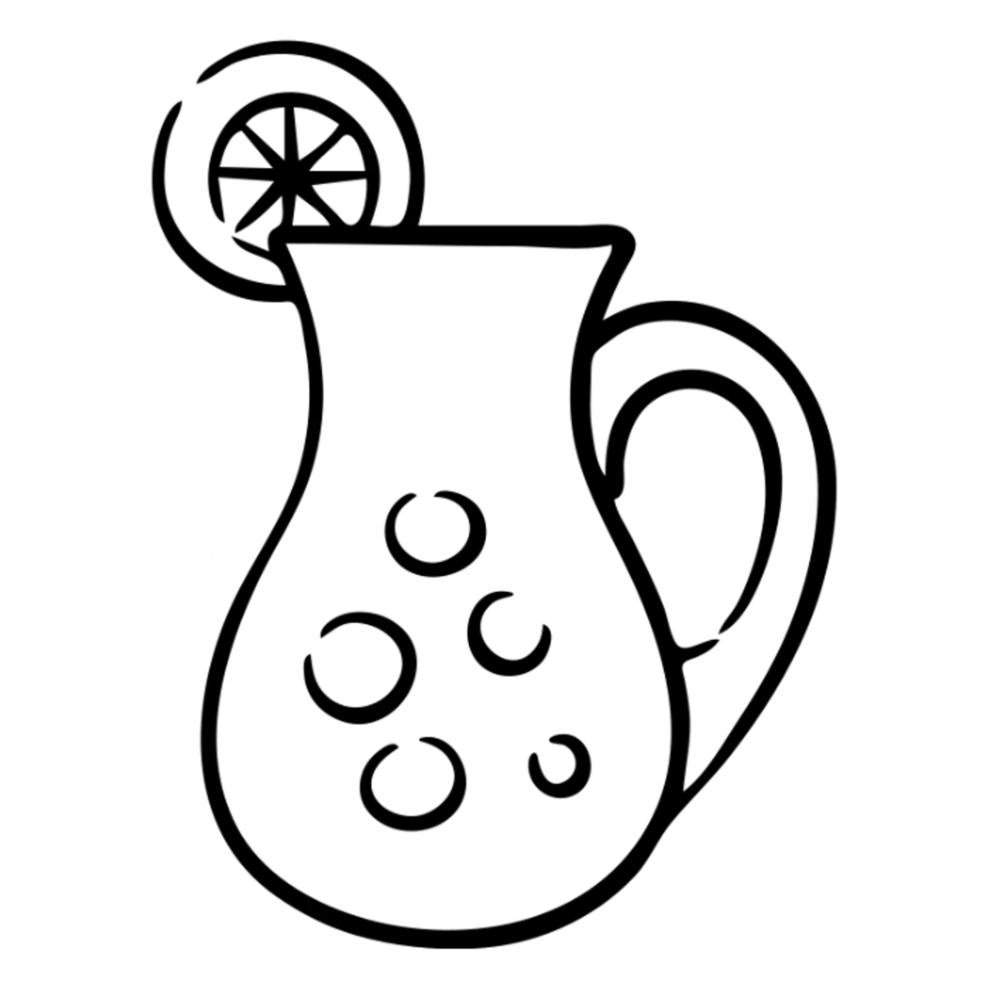 Pitcher of yellow juice with lemon slices, refreshing summer drink sticker