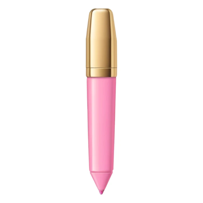 Pastel pink highlighter marker with gold metallic cap, luxury finish sticker