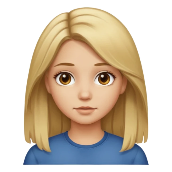 Dirty blonde hair girl with middle part sticker