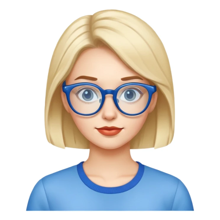 geek with blue glasses close up woman sticker