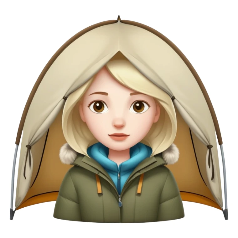 girl Cold inside of a tent sticker