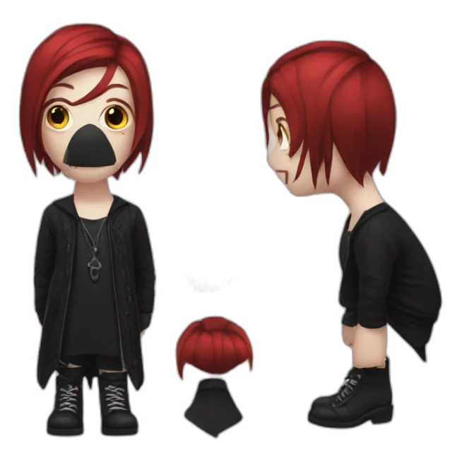 goth with short red hair sticker