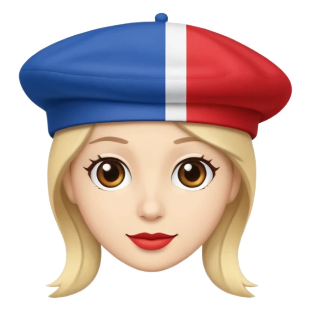 beret with a French flag detail sticker