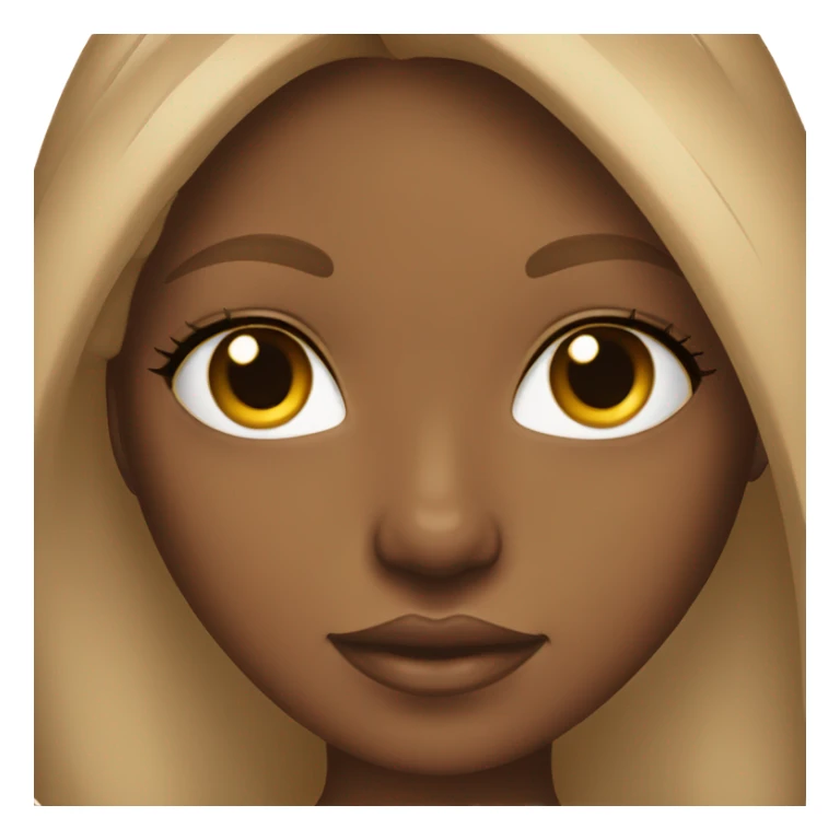 tan girl pretty long brown hair highlights winged eyeliner sticker