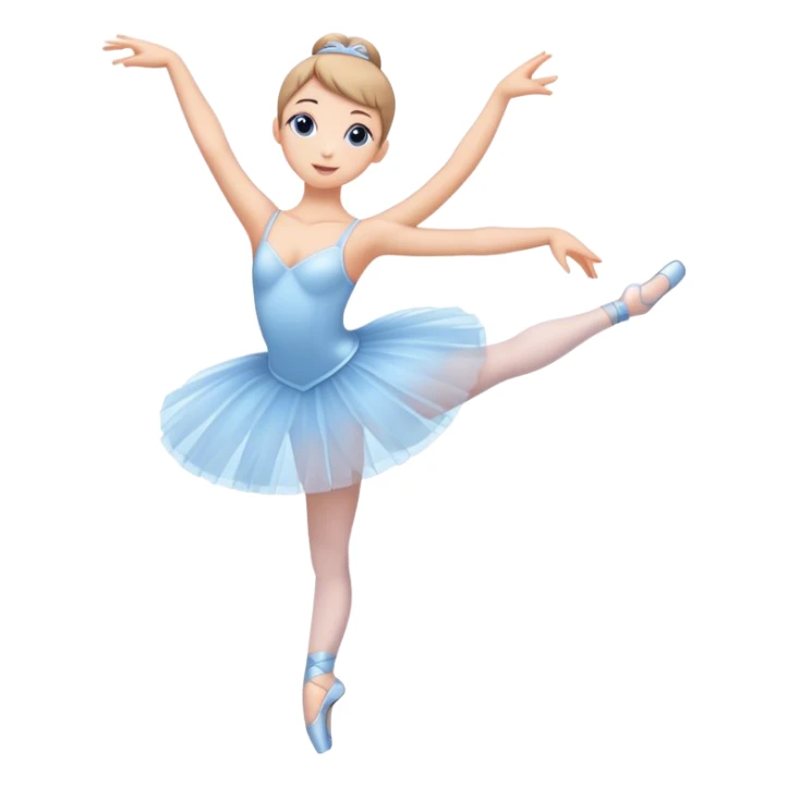 soft blue emojis that related to ballerina sticker