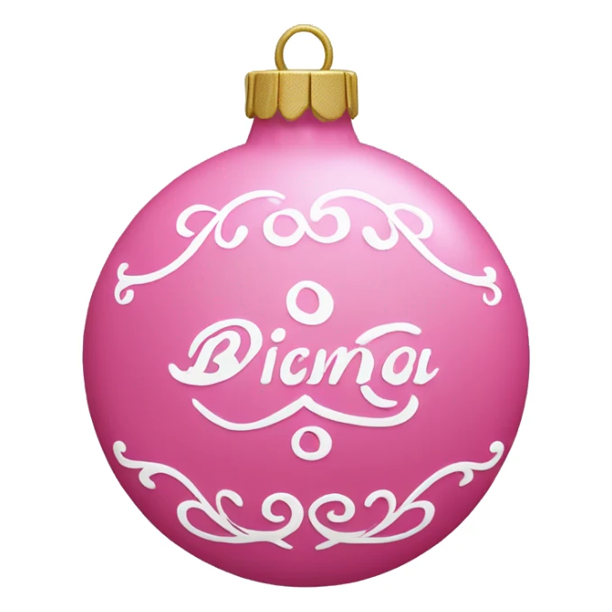pink ornament with the name bianca on it in cursive sticker