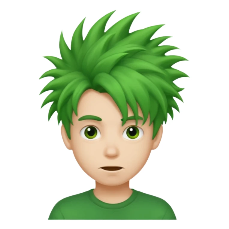Boyfriend green crazy hair sticker