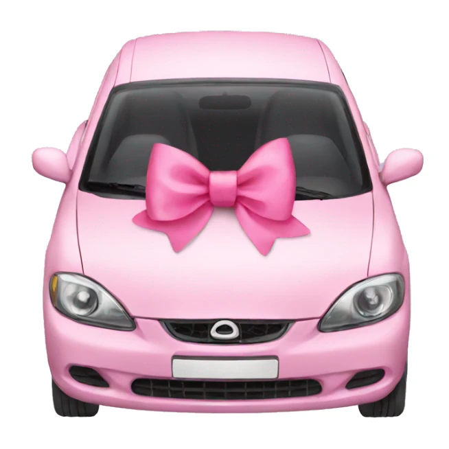 Car with a pink bow sticker