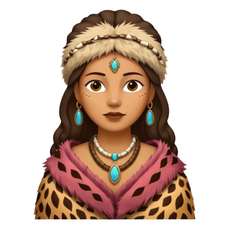 ancient woman wearing animal skin cloth sticker