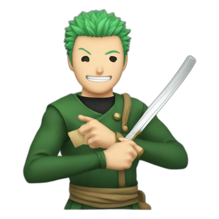 Zoro roronoa avec une carte dans les mains sticker