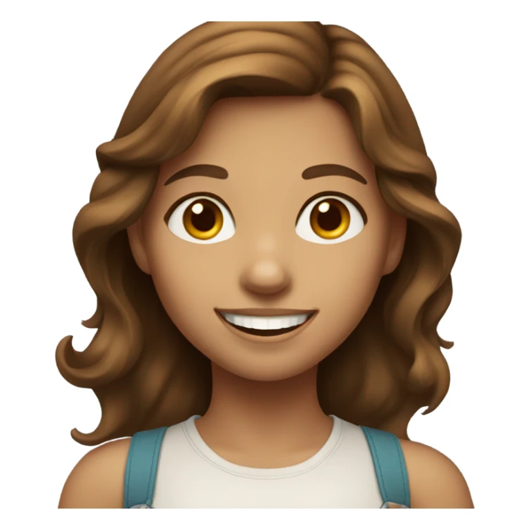 smiling girl with brown hair sticker